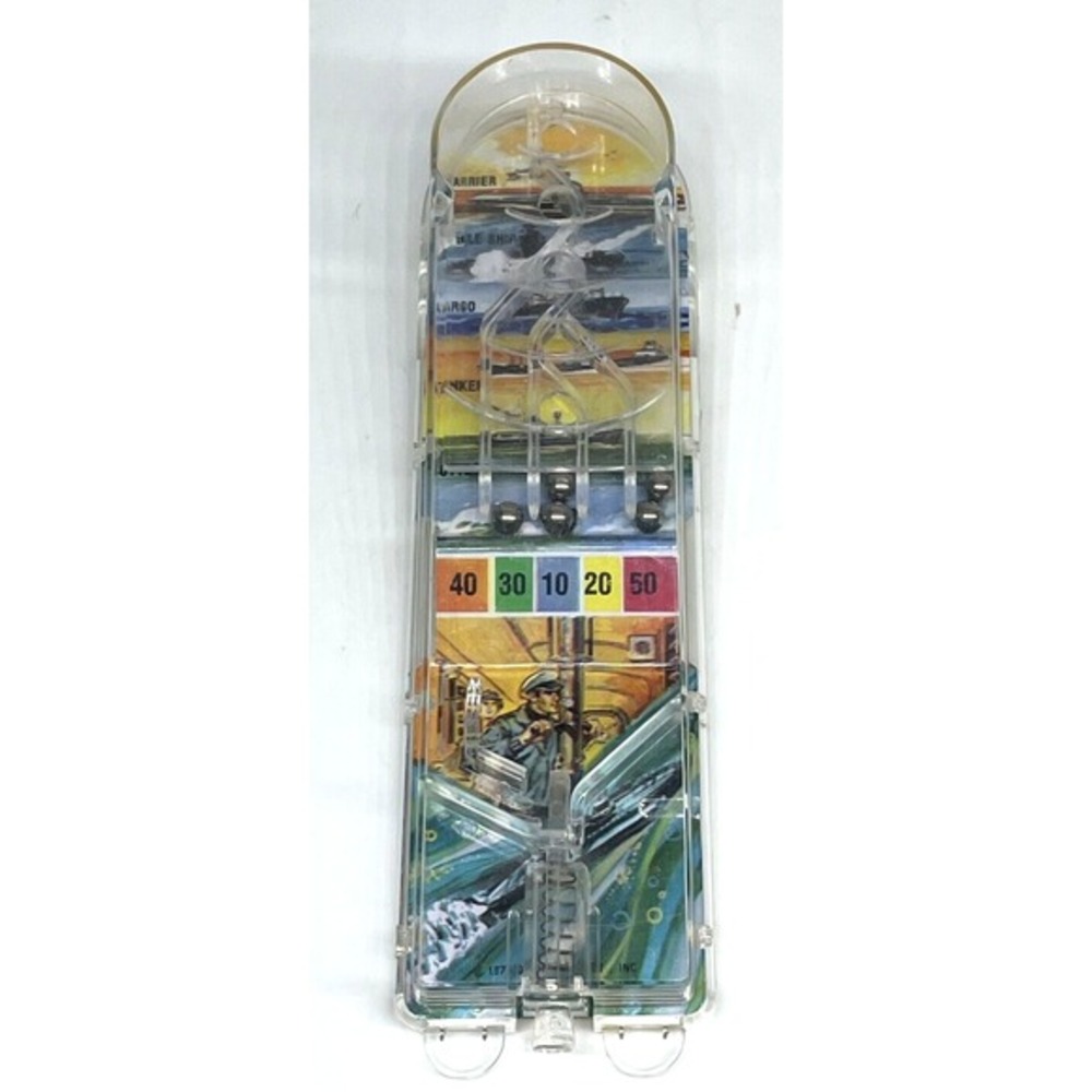 Vintage Handheld Pinball Game Durham Ind 1975 Submarine Battleship Tin Litho‎